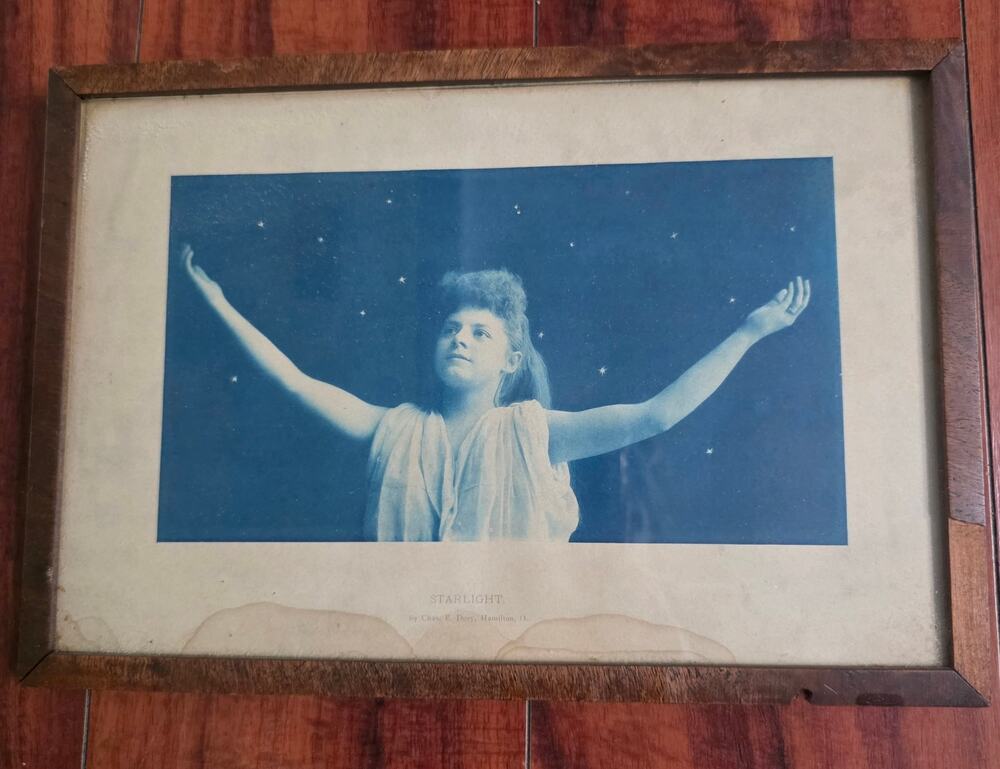 Antique "Starlight" Print by Chas. E. Dory Hamilton Ohio Framed Art c.1905–1925
